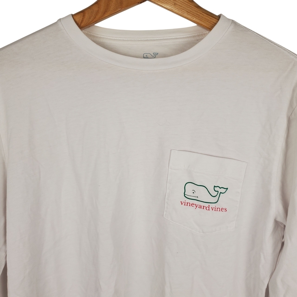 Vineyard Vines Christmas Long Sleeve Tee. "Naughty or Nice." MED. #0208 - Picture 3 of 11